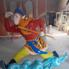 玻璃鋼孫悟空雕塑，卡通猴子雕塑