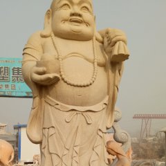 立式彌勒佛石雕，石雕佛像