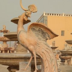 鳳凰石雕，晚霞紅古代神獸石雕