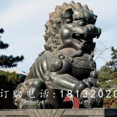 戲球獅銅雕，廣場青銅獅