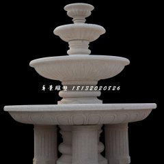 噴泉石雕，三層噴泉石雕