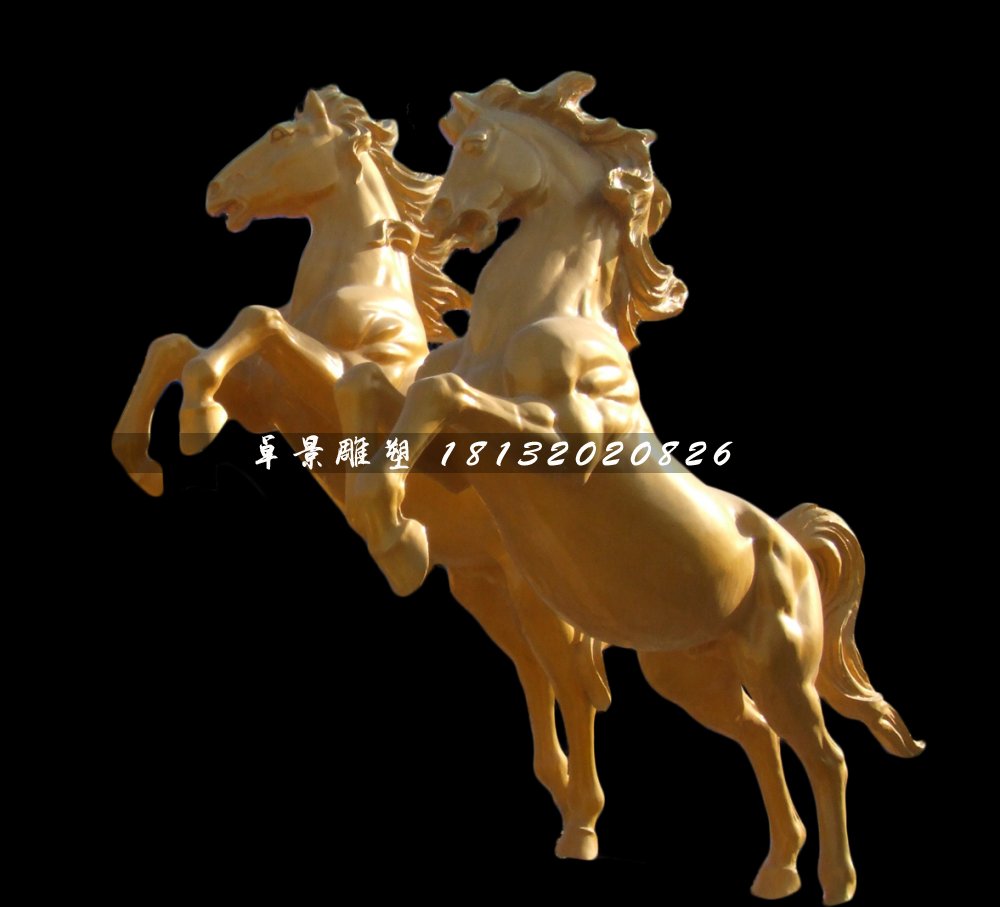 廣場立馬雕塑，玻璃鋼仿銅馬雕塑