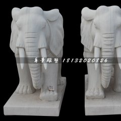 大象石雕，漢白玉大象，動物石雕
