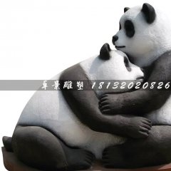 玻璃鋼熊貓雕塑，玻璃鋼動物雕塑