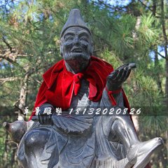 濟公石雕，青石濟公雕塑