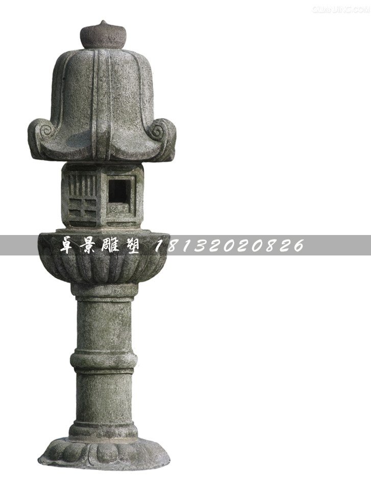 石燈雕塑，公園仿古石燈 (2)