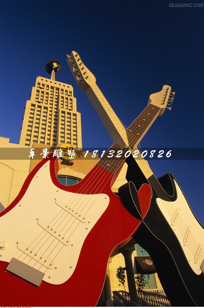 貝斯雕塑，玻璃鋼仿真樂器