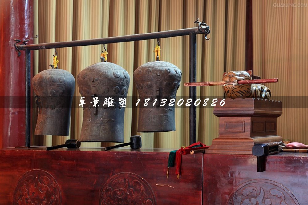 編鐘銅雕，古代樂器銅雕 (2)