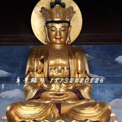 玻璃鋼地藏菩薩雕塑，貼金佛像雕塑