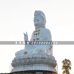 玻璃鋼坐式觀音雕塑，大型觀音雕塑