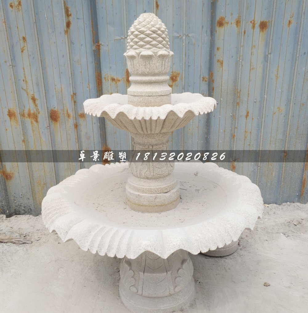 跌水盆石雕，大理石小型噴泉