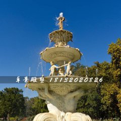 噴泉石雕，公園人物石噴泉