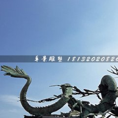 銅龍雕塑，廣場青銅神獸雕塑