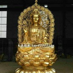 觀世音菩薩銅雕，坐式銅佛像