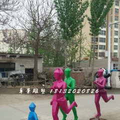 跑步雕塑，公園玻璃鋼抽象人物