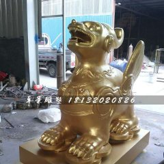 貔貅銅雕，招財貔貅銅雕
