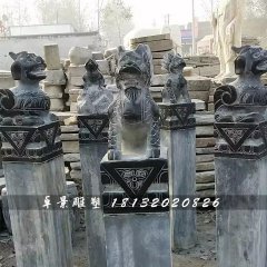 青石拴馬柱，仿古拴馬樁雕塑