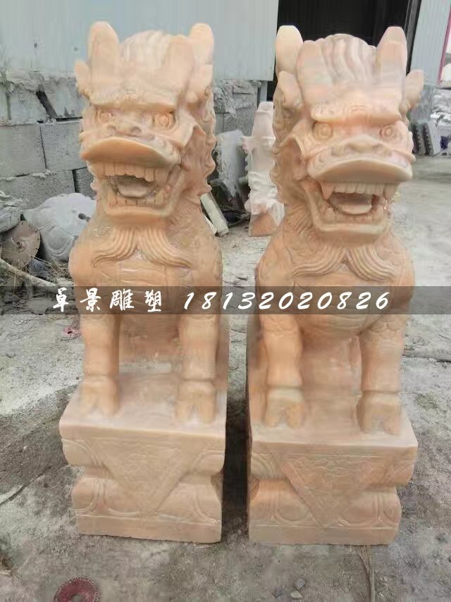 晚霞紅麒麟，神獸石雕 (2)