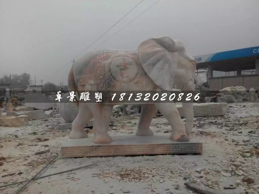 大理石吉祥如意象，石雕大象 (3)