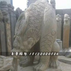 大理石負(fù)屃雕塑，神獸石雕