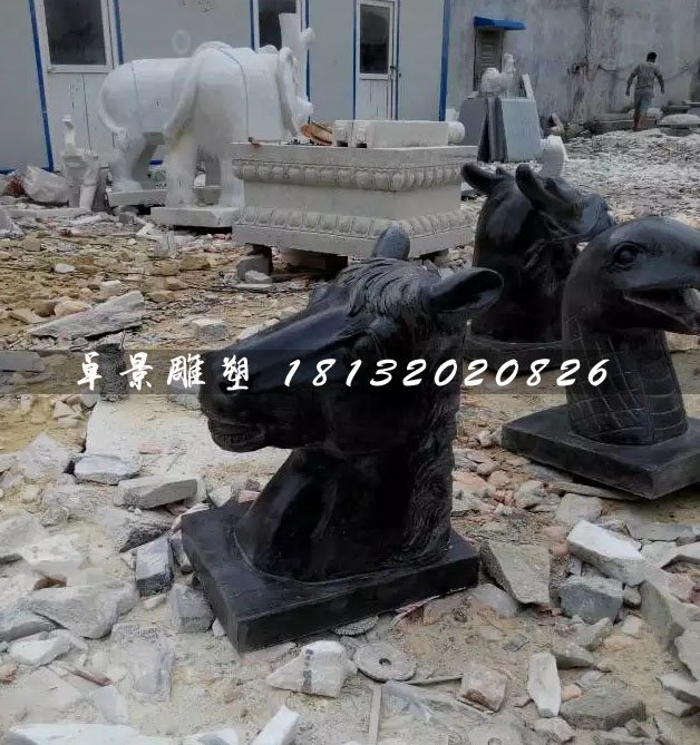 十二生肖獸首石雕，公園動(dòng)物石雕 (5)