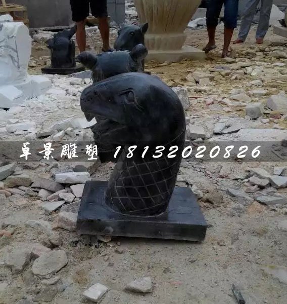 十二生肖獸首石雕，公園動(dòng)物石雕 (3)
