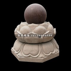 風水球石雕，蓮花臺風水球