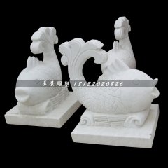 漢白玉噴水魚石雕，公園石雕魚