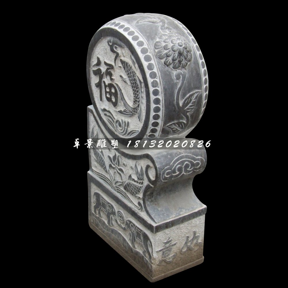 仿古石門墩，青石門墩 (2)