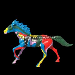 彩繪奔馬雕塑，玻璃鋼動物