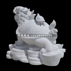 龍龜石雕，漢白玉神獸雕塑