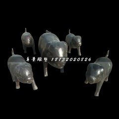 鑄銅動物雕塑，小豬銅雕