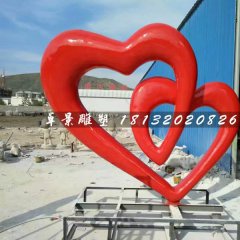 愛(ài)心雕塑，公園玻璃鋼景觀(guān)雕塑