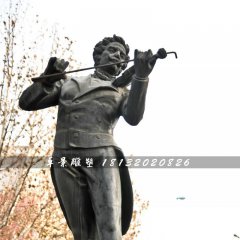 拉小提琴銅雕，西方人物銅雕
