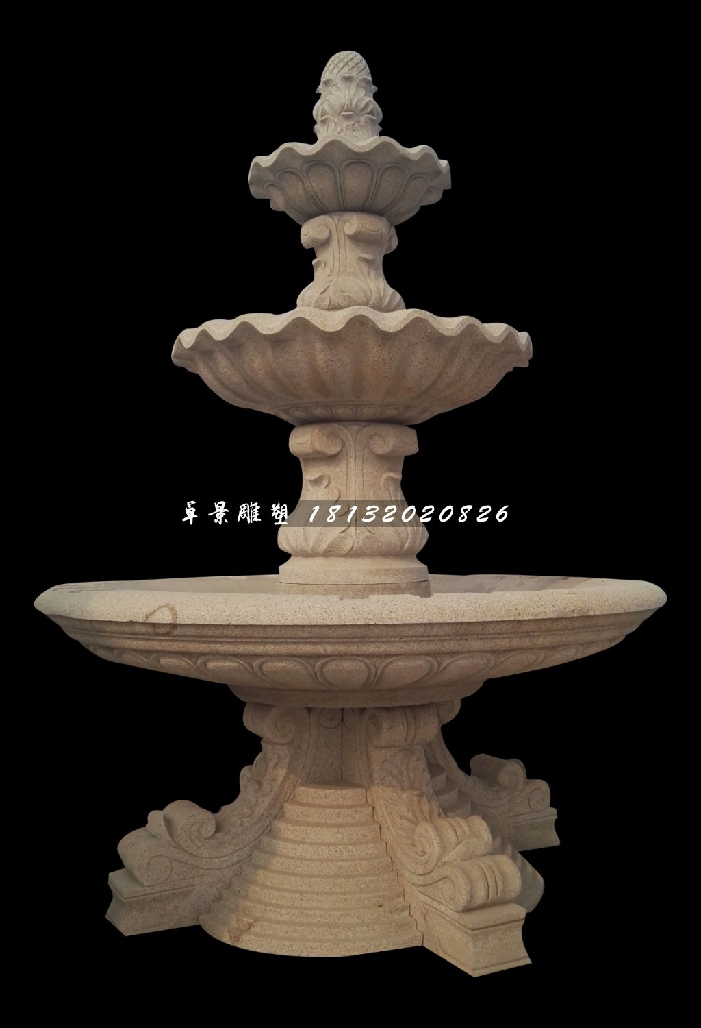歐式噴泉雕塑，砂巖噴泉 (2)