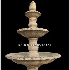 跌水盆石雕，大理石噴泉雕塑