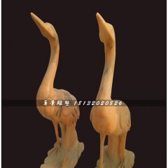 丹頂鶴石雕，晚霞紅仙鶴石雕