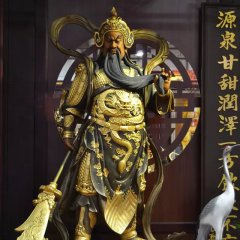 武財神雕塑，玻璃鋼立式關公雕塑
