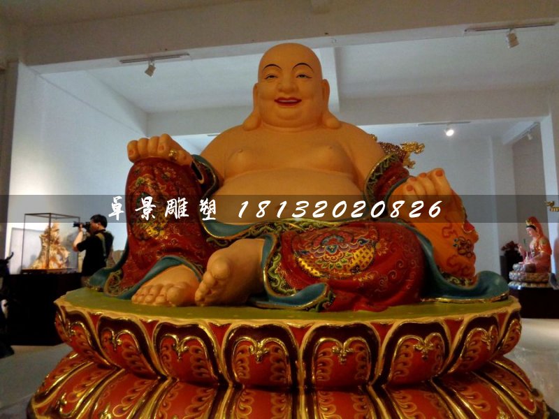 大肚彌勒佛，玻璃鋼彩繪佛像