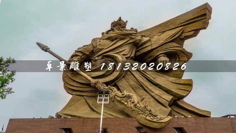 不銹鋼關(guān)公雕塑，廣場(chǎng)大型關(guān)公像 (2)