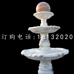 風(fēng)水球噴泉雕塑草白玉噴泉石雕