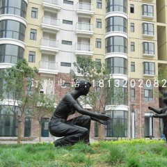 媽媽帶孩子雕塑小區人物銅雕