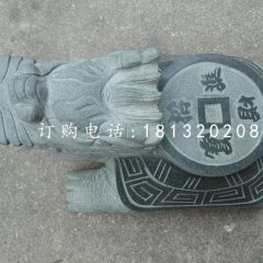背著銅錢的龍龜石雕，青石龍龜