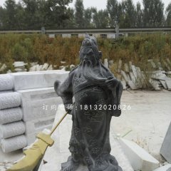 持刀關(guān)公石雕，青石關(guān)公