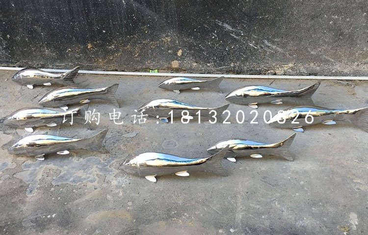 小魚(yú)雕塑，不銹鋼動(dòng)物雕塑 (3)