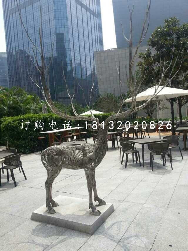馴鹿雕塑，不銹鋼創(chuàng)意動物雕塑
