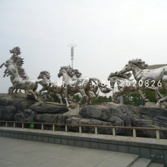 奔騰的馬雕塑，不銹鋼馬雕塑