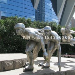不銹鋼滑冰雕塑，不銹鋼運(yùn)動(dòng)員雕塑