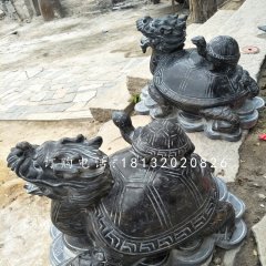 招財龍龜，青石龍龜雕塑