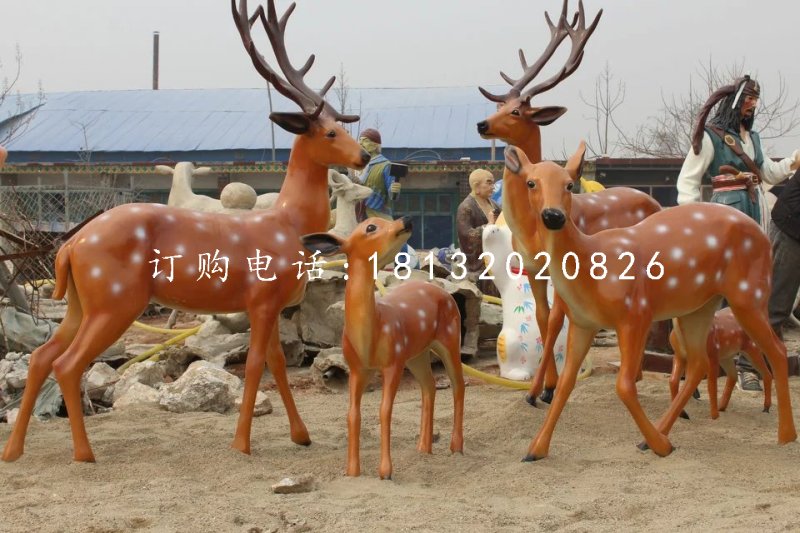 仿真小鹿雕塑，玻璃鋼梅花鹿 (4)